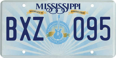 MS license plate BXZ095