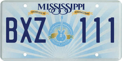 MS license plate BXZ111