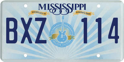 MS license plate BXZ114
