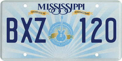 MS license plate BXZ120