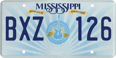MS license plate BXZ126