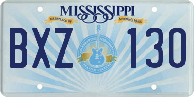 MS license plate BXZ130