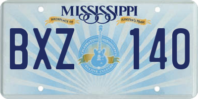 MS license plate BXZ140