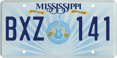 MS license plate BXZ141