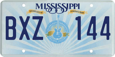 MS license plate BXZ144