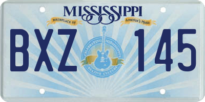 MS license plate BXZ145