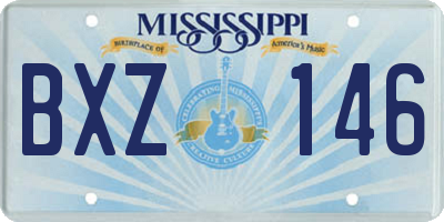 MS license plate BXZ146