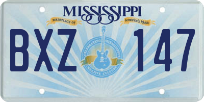 MS license plate BXZ147