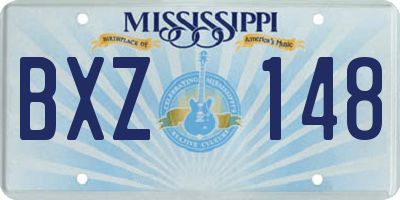 MS license plate BXZ148