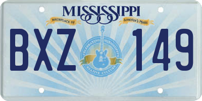 MS license plate BXZ149