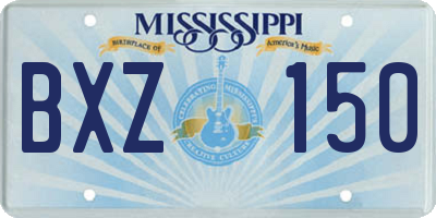 MS license plate BXZ150