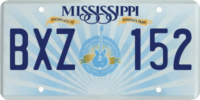 MS license plate BXZ152