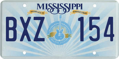 MS license plate BXZ154