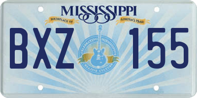 MS license plate BXZ155