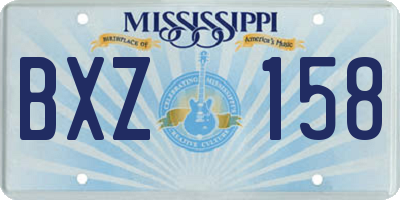 MS license plate BXZ158