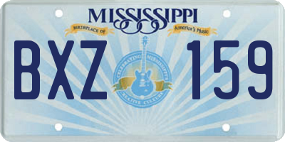 MS license plate BXZ159