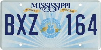 MS license plate BXZ164