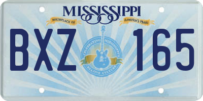 MS license plate BXZ165