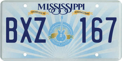 MS license plate BXZ167