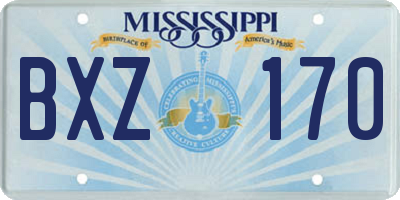 MS license plate BXZ170