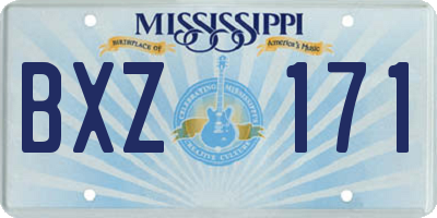 MS license plate BXZ171