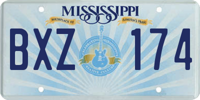 MS license plate BXZ174