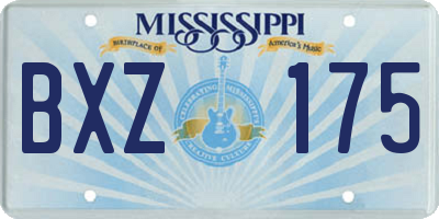 MS license plate BXZ175