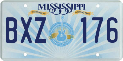MS license plate BXZ176