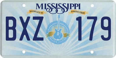 MS license plate BXZ179