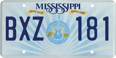 MS license plate BXZ181