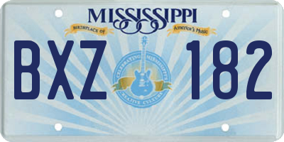 MS license plate BXZ182