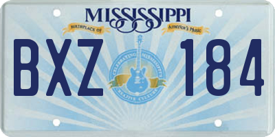 MS license plate BXZ184
