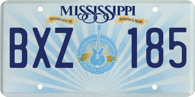MS license plate BXZ185