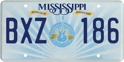 MS license plate BXZ186