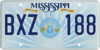 MS license plate BXZ188