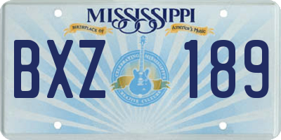 MS license plate BXZ189