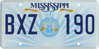 MS license plate BXZ190