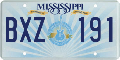 MS license plate BXZ191