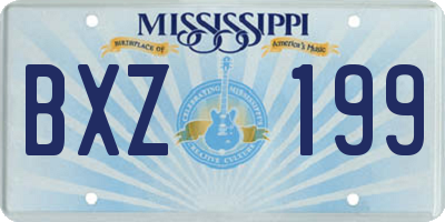 MS license plate BXZ199