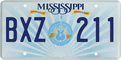 MS license plate BXZ211