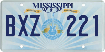 MS license plate BXZ221
