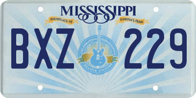 MS license plate BXZ229