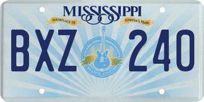 MS license plate BXZ240