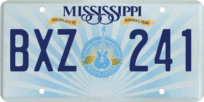 MS license plate BXZ241