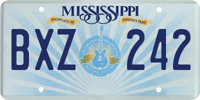 MS license plate BXZ242