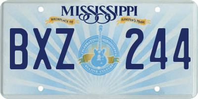 MS license plate BXZ244