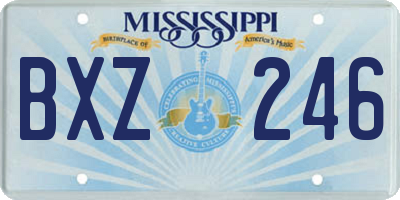 MS license plate BXZ246