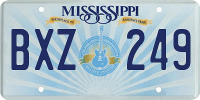 MS license plate BXZ249