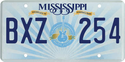 MS license plate BXZ254