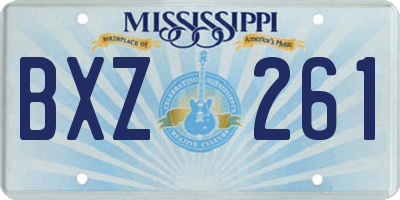 MS license plate BXZ261